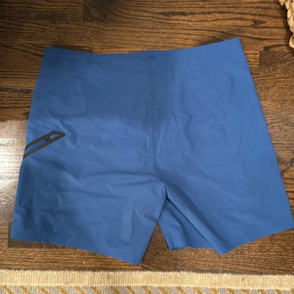 RHONE Blue Men’s Swim Trunks with Drawstring
